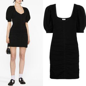 SANDRO poitou ruched mini dress in viscose knit blend FINAL PRICE NO OFFERS